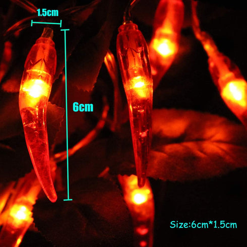 Dreamworth Red Chili String Lights,33ft 80 LED Chili String Lights Battery Operated Fairy Lights for Wedding, Chinese New Year,Spring Festival,Party Decoration,Christmas